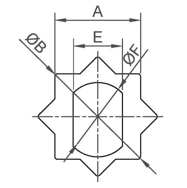 Star drive to double 'D' adaptor